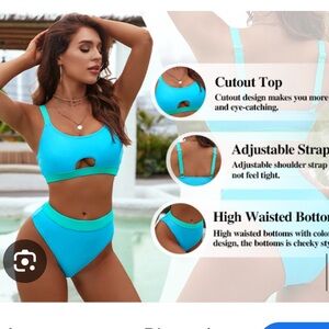 Women’s‎ Dream Two Piece Blue Bikini Swimsuit Set NWT Size M